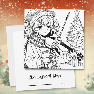 Página de Colores de Navidades de Viola de Chica A