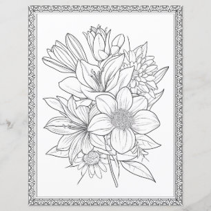 Página de Colores Florales Sencillos