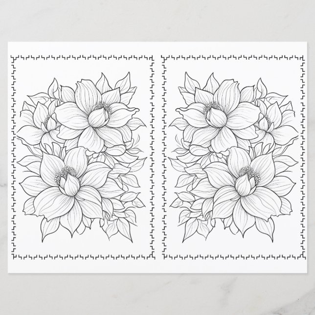 Página de Colores Florales Sencillos (Anverso)