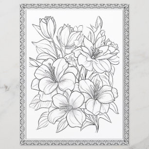 Página de Colores Florales Sencillos
