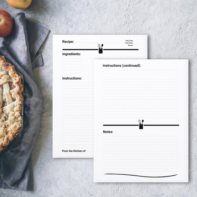 Página de Cookbook de Recetas minimalistas (Minimalist Recipe Cookbook Page)