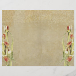 Página de cuaderno de notas de tulipanes