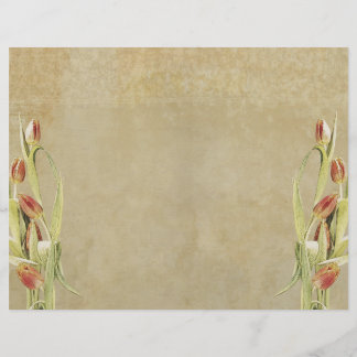 Página de cuaderno de notas de tulipanes