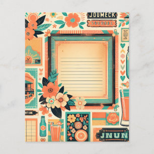 Página de Diario Basura Floral Durazno y Turquesa