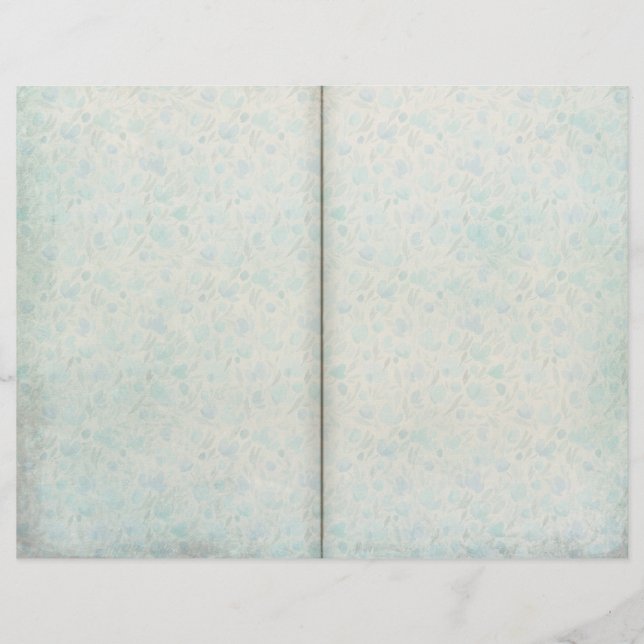 Página de Diario con Patronato de Floral Azul Vint (Anverso)
