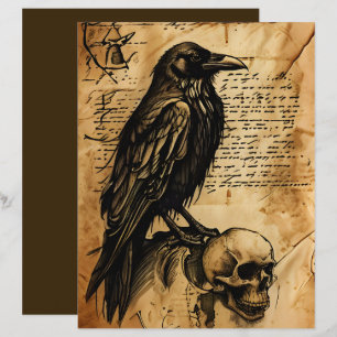 Página de diario de chatarra de Cuervo y Calavera