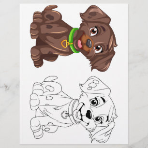 Página de dibujos animados para colorear perros