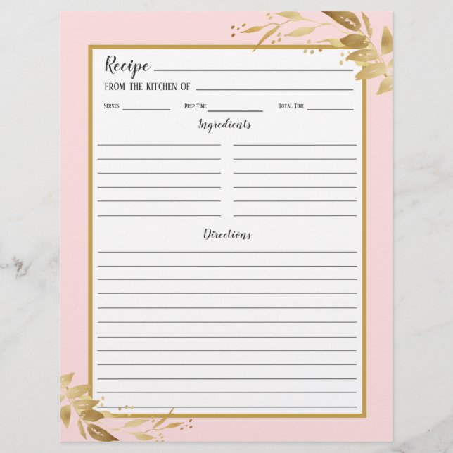 Página de enlace de la receta de oro rosado de Rub (Anverso)