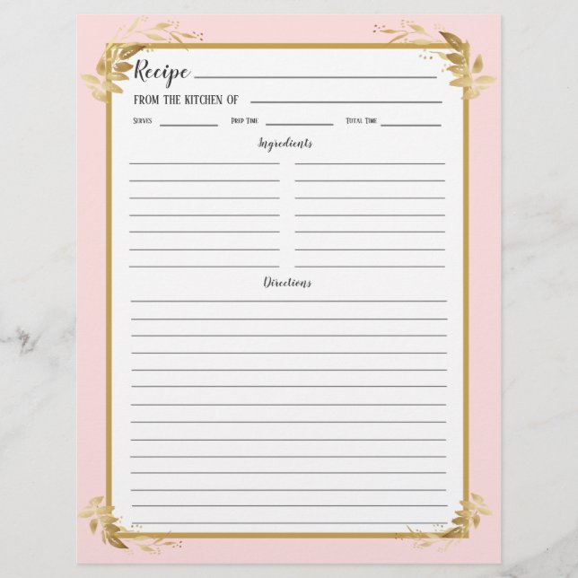 Página de enlace de la receta de oro rosado de Rub (Anverso)