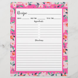 Página de enlace de receta de rayas florales rosad