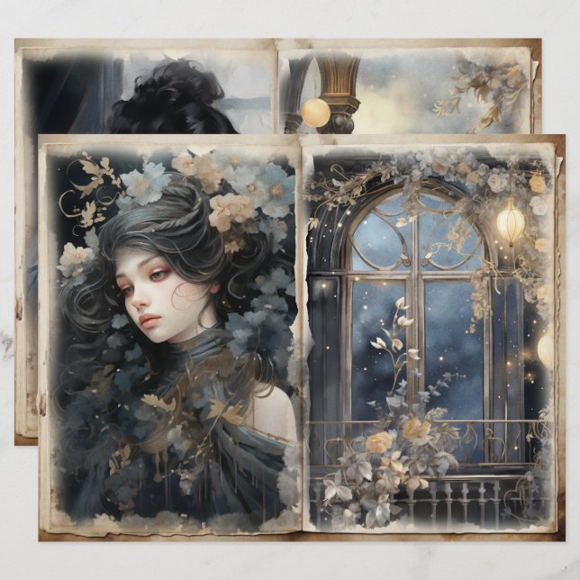 Página de Journal de la Victoria Lady Balcony Blue (Anverso / Reverso)