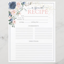 Página de la receta de la ducha de novia rosa Dust