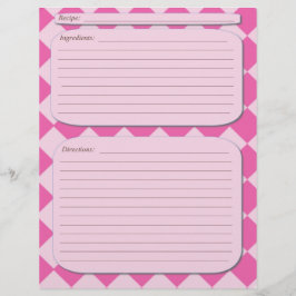 Página de la receta rosa a cuadros