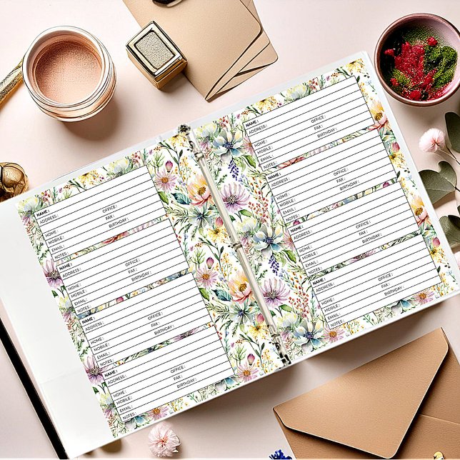 Página de libreta de direcciones con patrón floral (Subido por el creador)