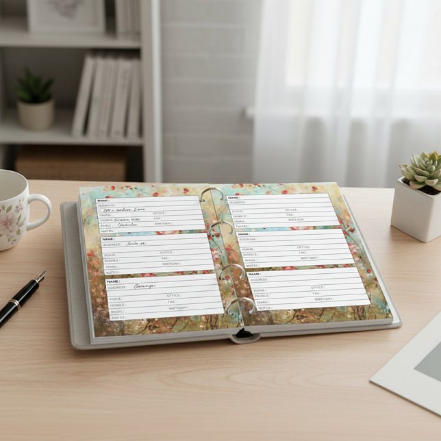 Página de libreta de direcciones floral rosa vinta (Subido por el creador)