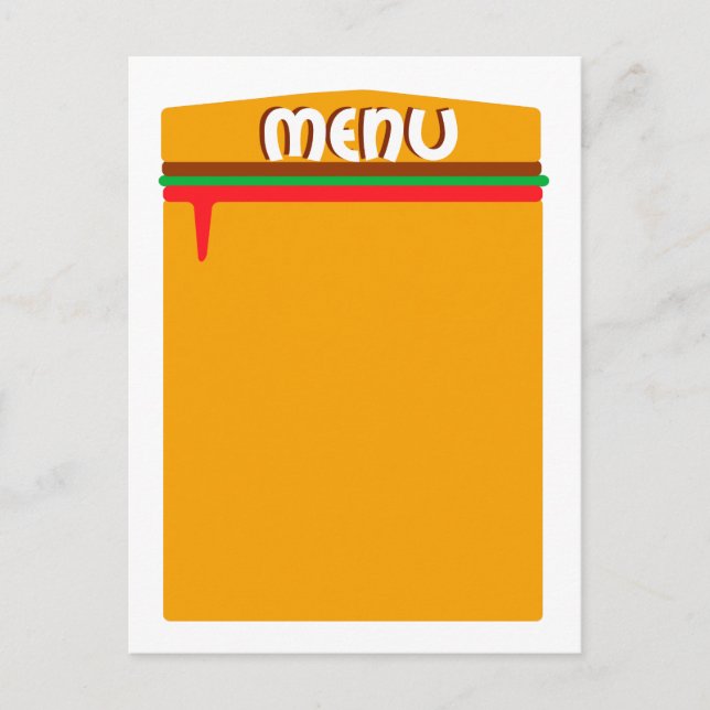 página de menú hamburguesa (Anverso)