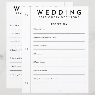 Página de Papelería de Boda de Recepción Minimalis