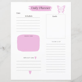 Página de Planificador Diario Rosa  