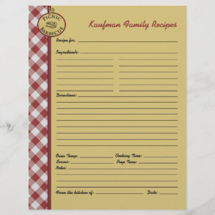 Página de Receta de Personalizado de Picnic Barbec
