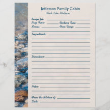 Página de recetas de la Casa del Lago personalizad