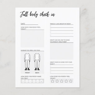 página de registro de cuerpo en el diario