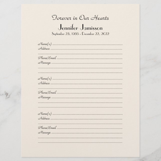 Página de relleno del cuaderno del libro conmemora (Anverso)