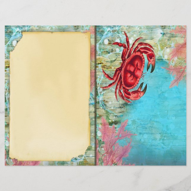 Página de Revista del Cangrejo del Océano Vintage (Anverso)