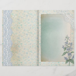 página de Shabby Lace Blue Floral Journal