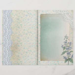 página de Shabby Lace Blue Floral Journal