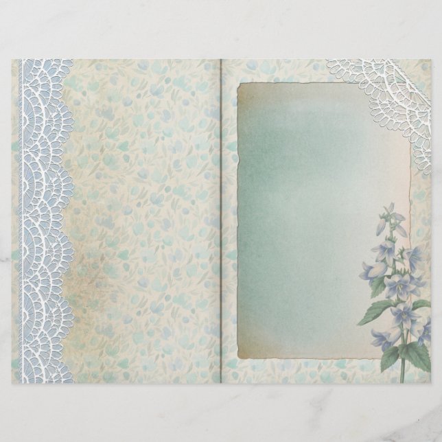 página de Shabby Lace Blue Floral Journal (Anverso)
