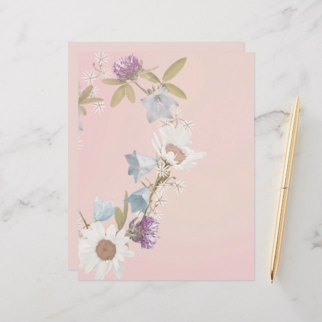 Página de Stationery Scrapbook de flores silvestre (Anverso/Reverso In Situ)