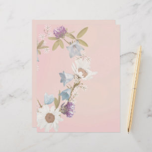 Página de Stationery Scrapbook de flores silvestre