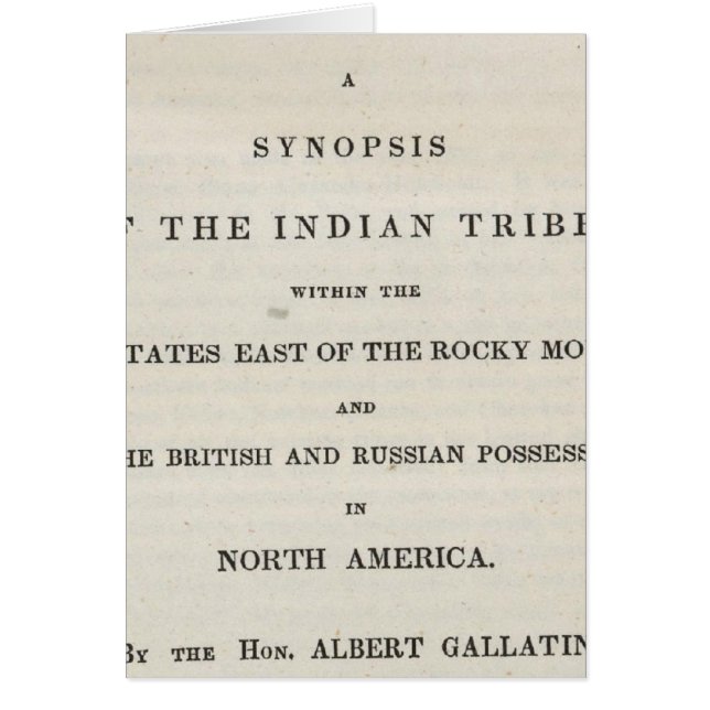 Página de título del resumen de las tribus indias (Frente)