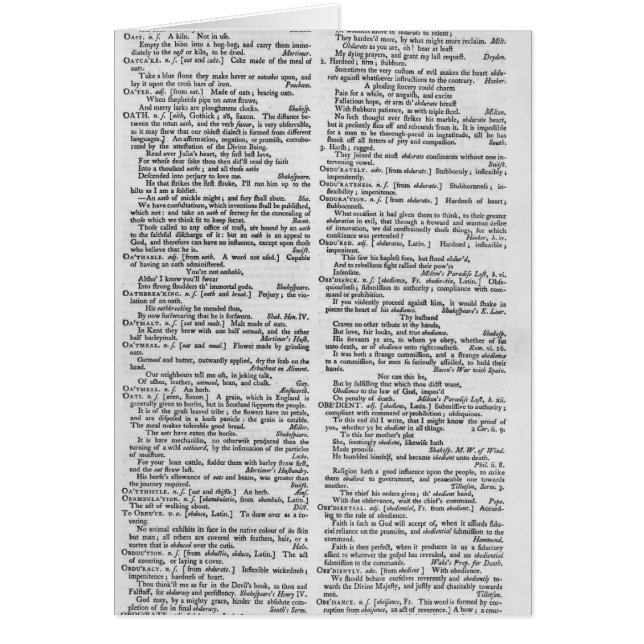 Página de un diccionario (Frente)