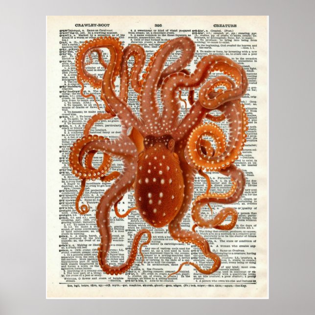 Página del diccionario de arte del pulpo botánico (Frente)