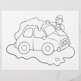 Página del libro de coloreado del hombre de lavado