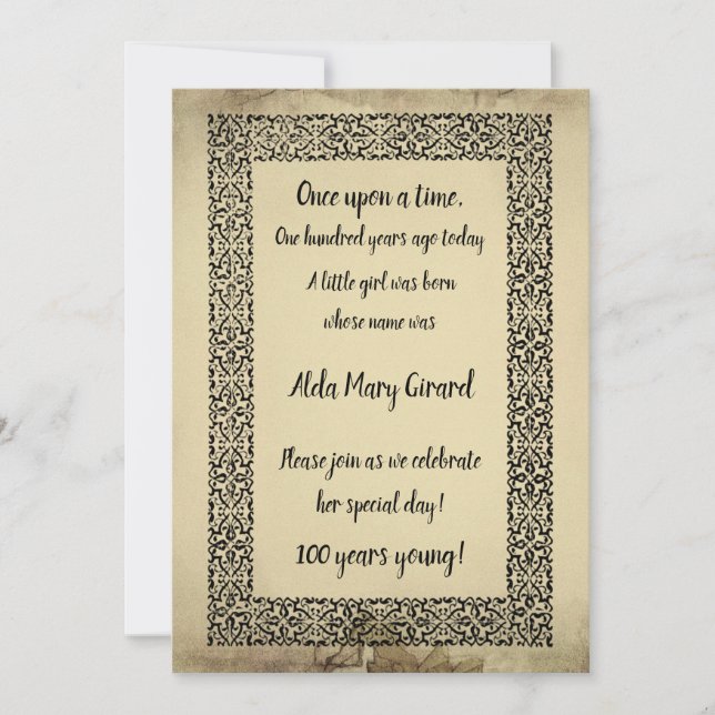 Página del libro de cuentos centenario (Anverso)