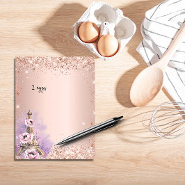 Página del libro de recetas de Rubor rosa gold fre