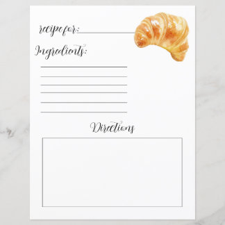 Página del libro de recetas para croissants
