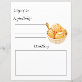 Página del libro de recetas para helados caseros