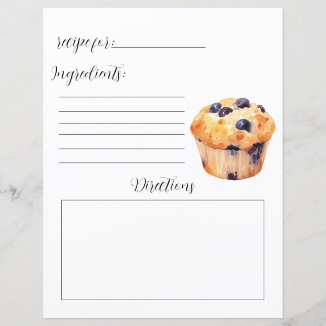 Página del libro de recetas para los Muffins de ar (Anverso)