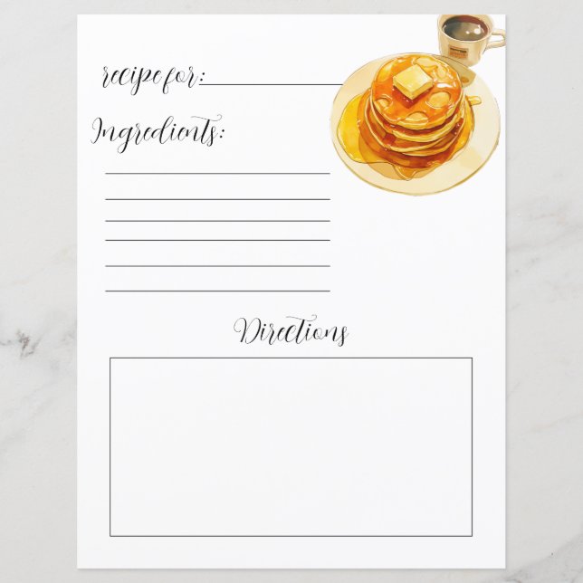 Página del libro de recetas para tortitas con espo (Anverso)