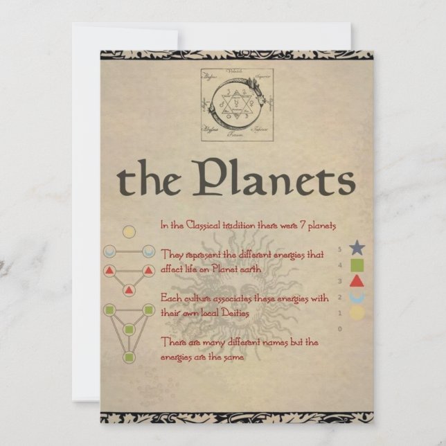 Página del Libro de Sombras de Planetas "VENUS" (Anverso)