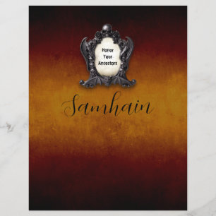 Página del libro de sombras de Samhain con corresp