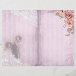 Página Diario de Vigas de Rayas y Lápiz Rosa