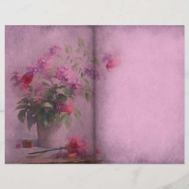 Página Diario Floral Rosa Dusky (Anverso)