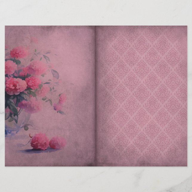 Página Diario Floral Rosa Oscuro (Anverso)