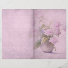 Página Diario Floral Rosa Vintage