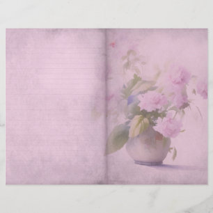 Página Diario Floral Rosa Vintage