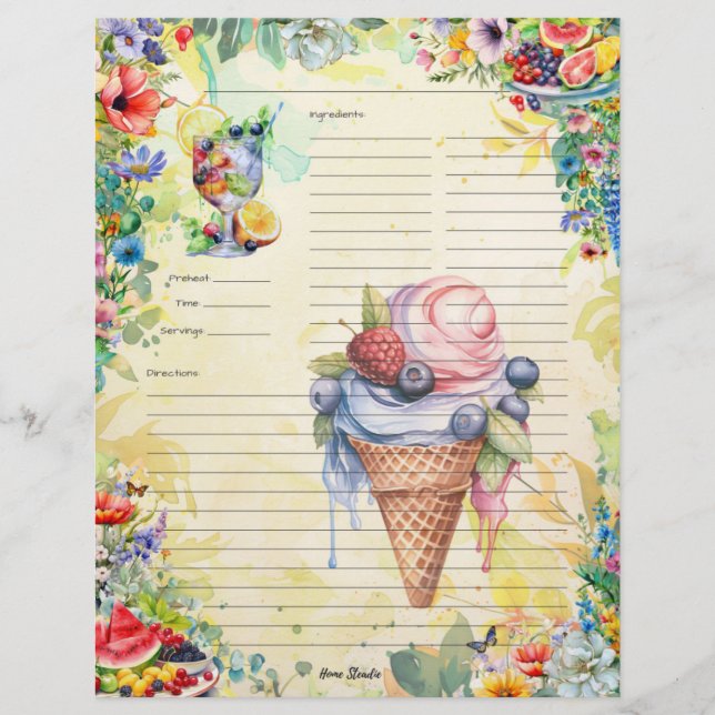 Página Ensalada de Frutas - Receta Completa (Anverso)